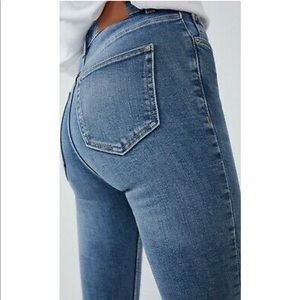 Hi-rise skinny ankle length jeans
